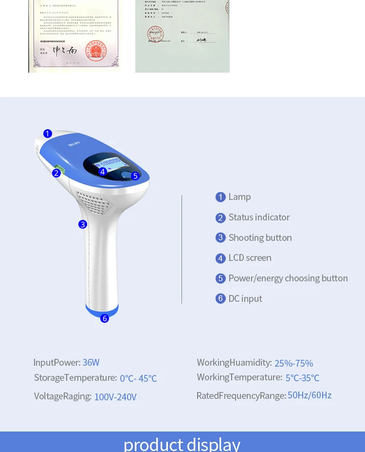 Mlay T3 IPL Hair removal Epilator a Laser Permanent Malay Hair Removal Machine Body Electric depilador a Laser 500000 Flashes