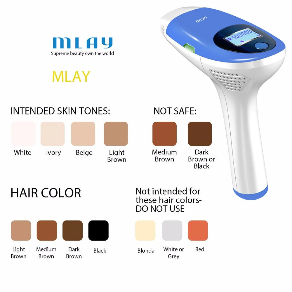Mlay T3 IPL Hair removal Epilator a Laser Permanent Malay Hair Removal Machine Body Electric depilador a Laser 500000 Flashes
