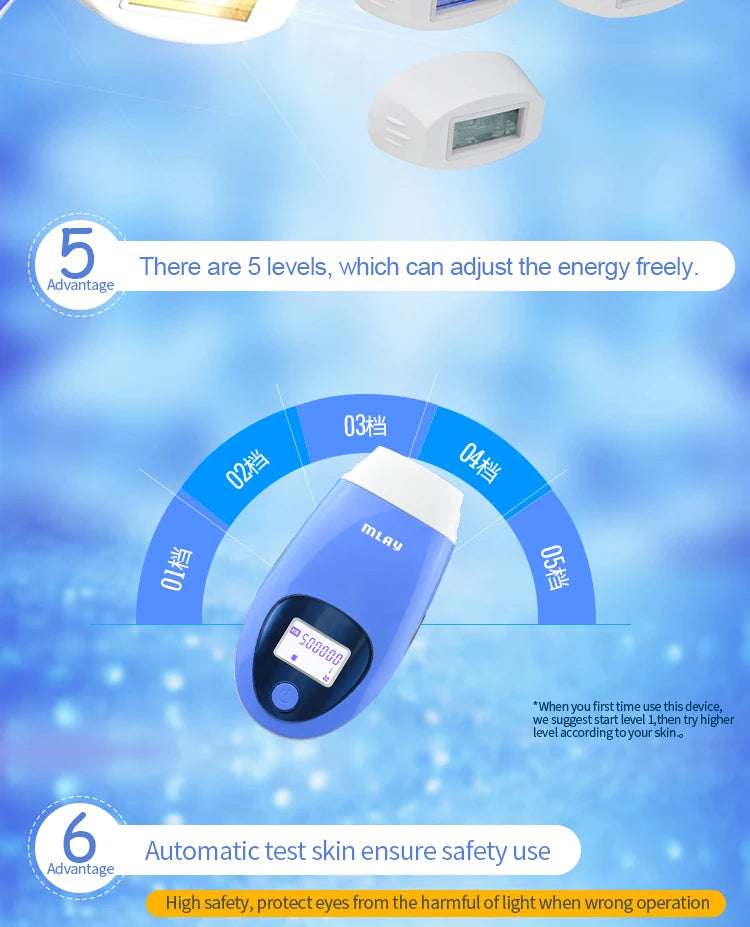 Mlay T3 IPL Hair removal Epilator a Laser Permanent Malay Hair Removal Machine Body Electric depilador a Laser 500000 Flashes